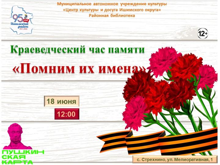 Краеведческий час «Помним их имена»
