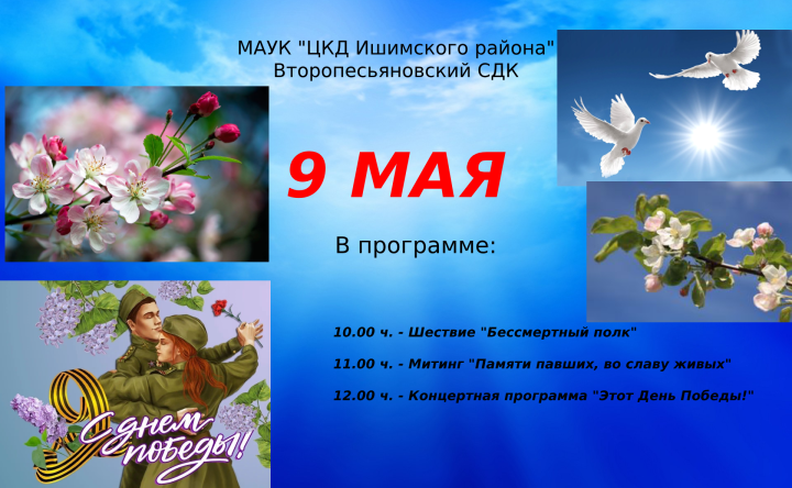 Программа праздничных мероприятий на 9 мая
